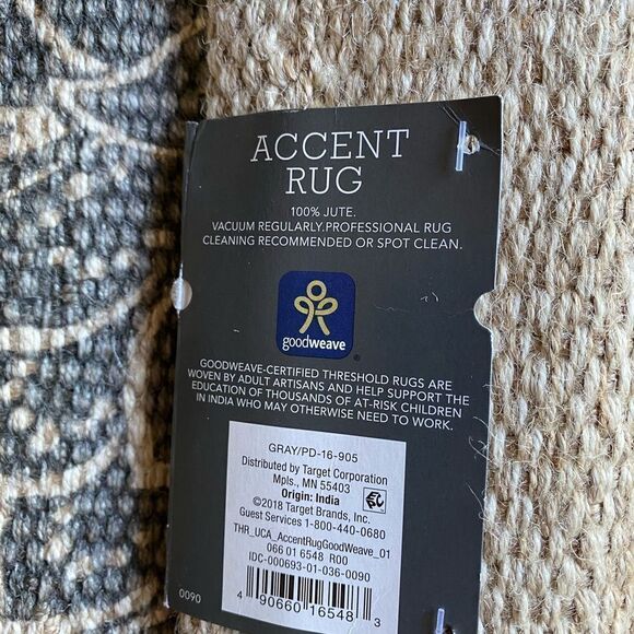 Threshold Jute Botanical Design Throw Rug - Picture 3 of 6